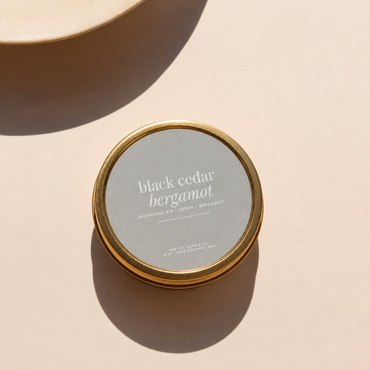 Black Cedar & Bergamot Candle Tin